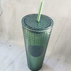 Starbucks 2022 Green Studded Tumbler 24oz Venti Cold Cup w/ Straw